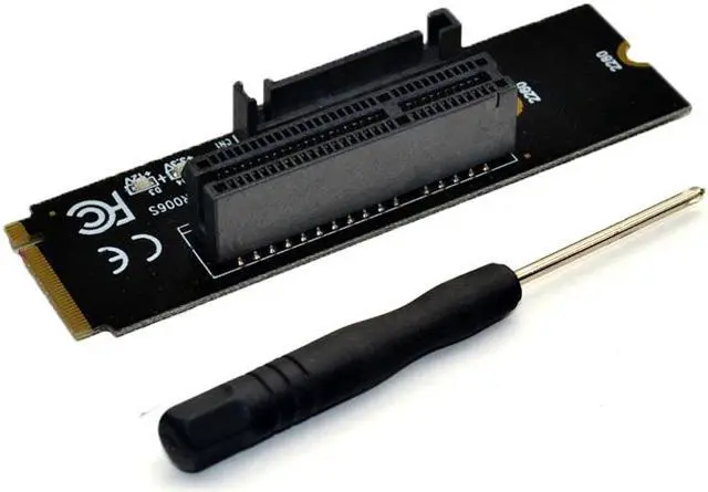 Alt view image 6 of 6 - Weastlinks Newest NGFF M.2 to PCI-E 4X Riser Card M2 M Key to PCIe X4 Adapter with LED Indicator SATA Power Riser for Bitcoin Miner Mining