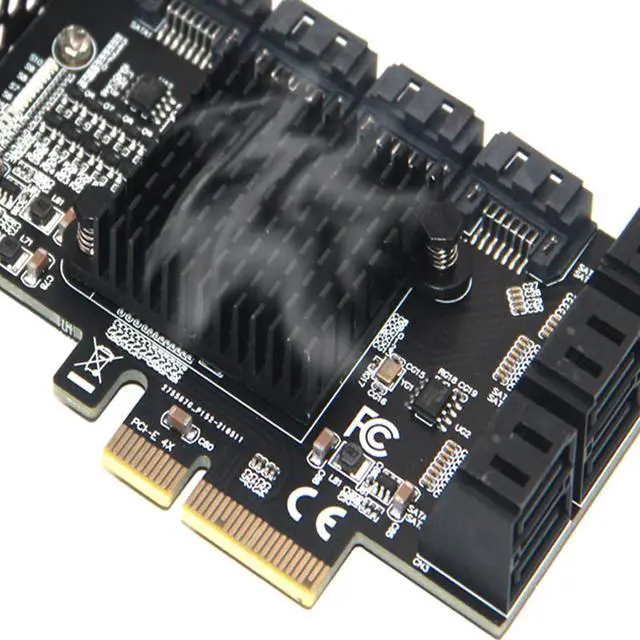 Alt view image 4 of 7 - Weastlinks Chi a Mining Riser 10 Port PCIE SATA Card PCI Express SATA Controller PCIE to SATA3 Expansion Card PCI E X4 SATA 3 6Gbps ASM1166