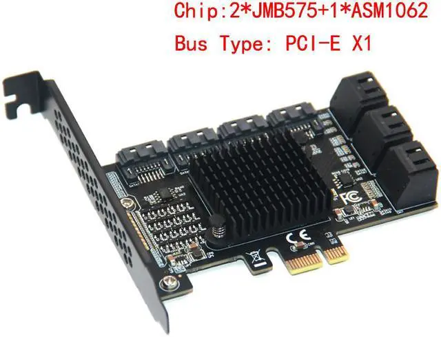 Main image of Weastlinks Chi a Mining Riser 10 Port PCIE SATA Card PCI Express SATA Controller PCIE to SATA3 Expansion Card PCI E X4 SATA 3 6Gbps ASM1166