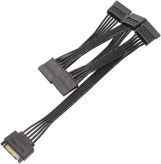 Alt view image 5 of 7 - Weastlinks 2pcs New SATA 15Pin M 1 to 5 SATA 15Pin F Hard Drive Power Supply Splitter Cable Cord for DIY PC Sever 15-pin Power Adapter 60CM Wire