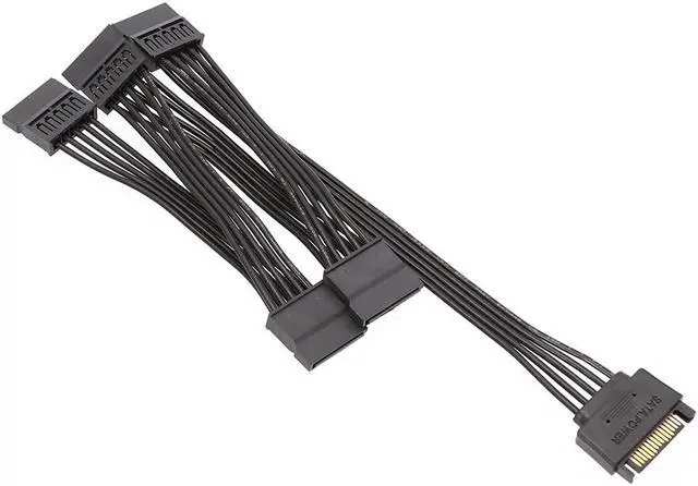 Alt view image 4 of 7 - Weastlinks 2pcs New SATA 15Pin M 1 to 5 SATA 15Pin F Hard Drive Power Supply Splitter Cable Cord for DIY PC Sever 15-pin Power Adapter 60CM Wire