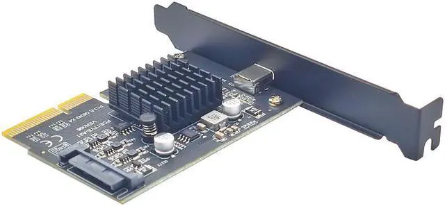 Alt view image 2 of 6 - Weastlinks USB 3.2 GEN2*2 20Gbps PCIE Card PCI Express 3.0 X4 to TYPE C Expansion Adapter PCI-E USB C Riser SATA Power 1 Port TYPE-C for PC