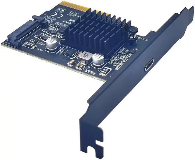 Alt view image 6 of 6 - Weastlinks USB 3.2 GEN2*2 20Gbps PCIE Card PCI Express 3.0 X4 to TYPE C Expansion Adapter PCI-E USB C Riser SATA Power 1 Port TYPE-C for PC