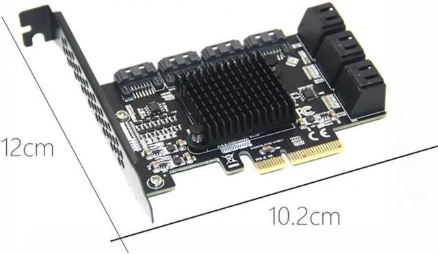 Alt view image 3 of 7 - Weastlinks Chi a Mining Riser 10 Port PCIE SATA Card PCI Express SATA Controller PCIE to SATA3 Expansion Card PCI E X4 SATA 3 6Gbps ASM1166