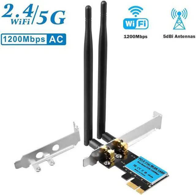 Main image of Weastlinks Wireless Adapter PCI Express Network Card, Dual-Band 2.4G/5G Desktop Computer Built-in WiFi Adapter AC1200M, PCI-E Wifi Card with 1200Mbps Transmission Rate for Windows 10/Windows 8/Windows