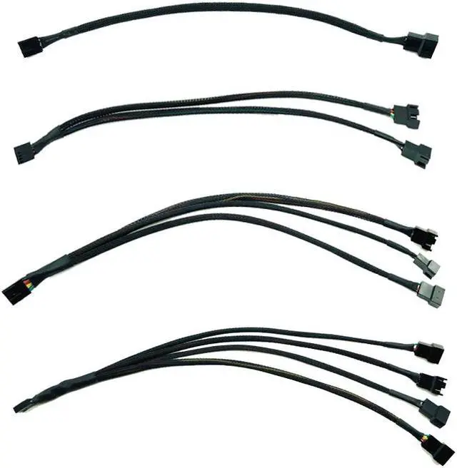 Alt view image 2 of 7 - Weastlinks Mainboard CPU 4 PIN Fan Extention Cables PWM 4P Adapter Cable Computer Case Mainboard 4 PIN Power Cables Connectors Fan Splitter