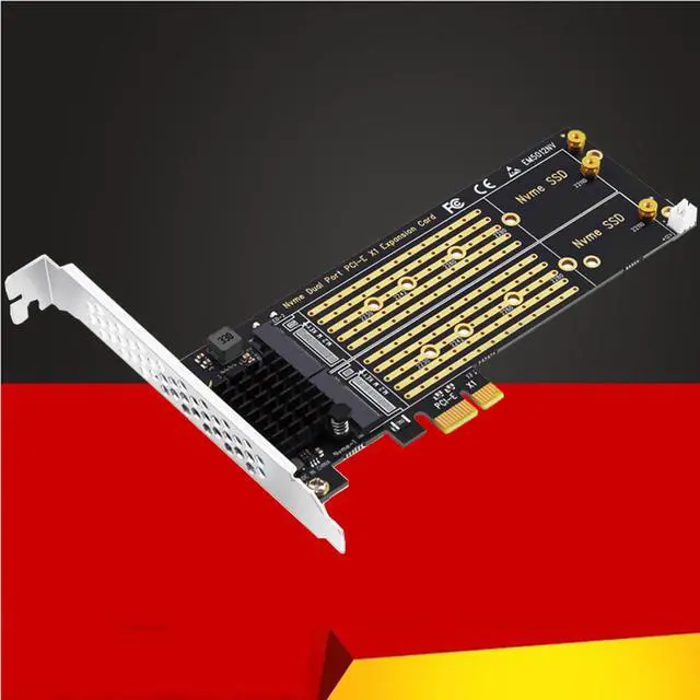 Alt view image 6 of 6 - Weastlinks PCIe To M2 NVME Adapter Card PCIe X1 2Port NVME M Key SSD Converter M.2 PCI Express X1 Adapter Expansion Card Riser