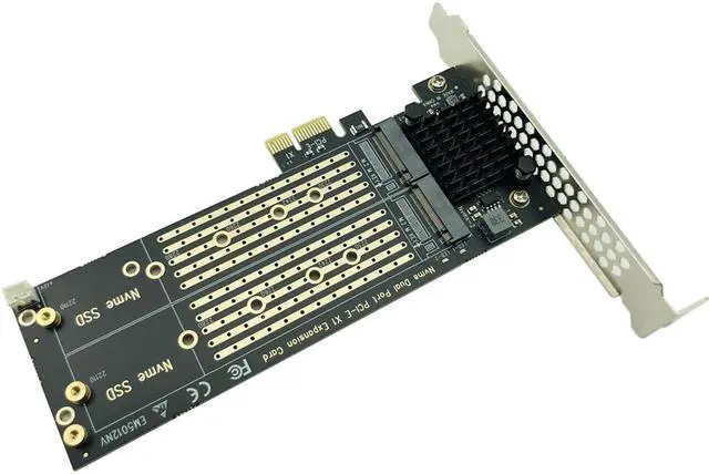 Alt view image 3 of 6 - Weastlinks PCIe To M2 NVME Adapter Card PCIe X1 2Port NVME M Key SSD Converter M.2 PCI Express X1 Adapter Expansion Card Riser