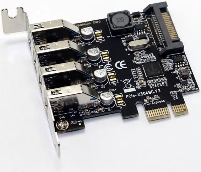 Alt view image 5 of 7 - Weastlinks 4 Port USB 3.0 5Gbps PCI-Express X1 Card Adapter HUB Support Low Profile Bracket