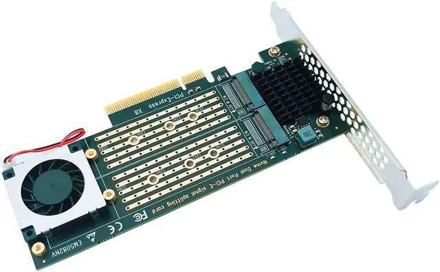 Alt view image 4 of 7 - Weastlinks PCIe To M2 Adapter Card PCIe X8 2 Port M2 NVME M Key SSD Converter M.2 PCI Express X8 Adapter VROC RAID Expansion Card Riser