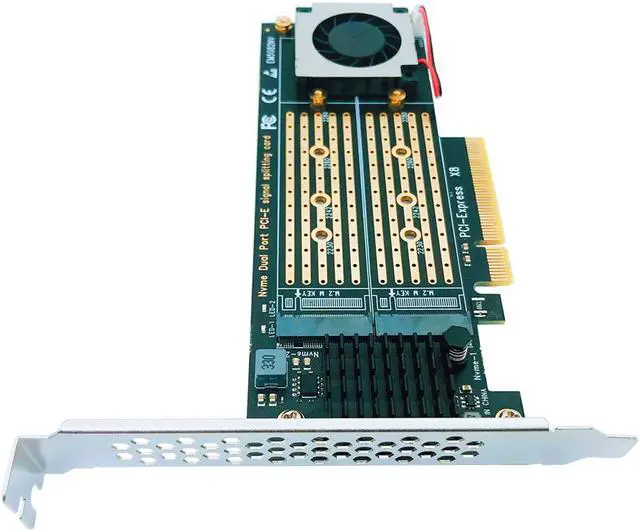 Alt view image 7 of 7 - Weastlinks PCIe To M2 Adapter Card PCIe X8 2 Port M2 NVME M Key SSD Converter M.2 PCI Express X8 Adapter VROC RAID Expansion Card Riser