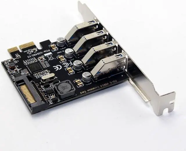Alt view image 7 of 7 - Weastlinks 4 Port USB 3.0 5Gbps PCI-Express X1 Card Adapter HUB Support Low Profile Bracket