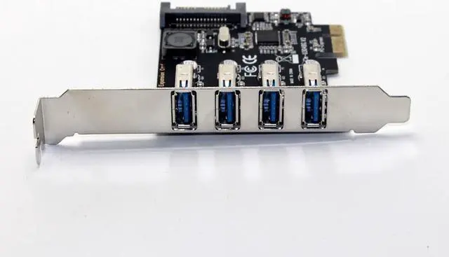 Alt view image 4 of 7 - Weastlinks 4 Port USB 3.0 5Gbps PCI-Express X1 Card Adapter HUB Support Low Profile Bracket