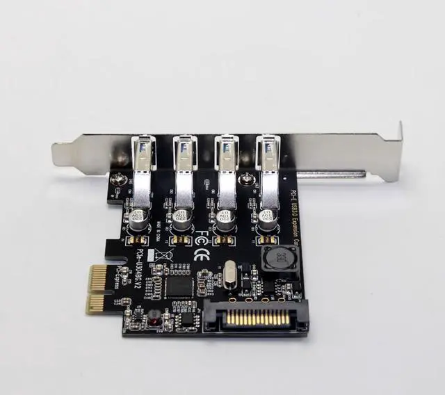 Alt view image 3 of 7 - Weastlinks 4 Port USB 3.0 5Gbps PCI-Express X1 Card Adapter HUB Support Low Profile Bracket