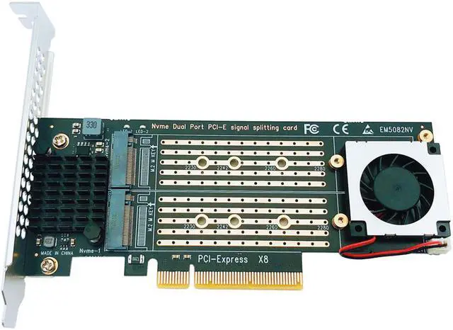 Alt view image 2 of 7 - Weastlinks PCIe To M2 Adapter Card PCIe X8 2 Port M2 NVME M Key SSD Converter M.2 PCI Express X8 Adapter VROC RAID Expansion Card Riser