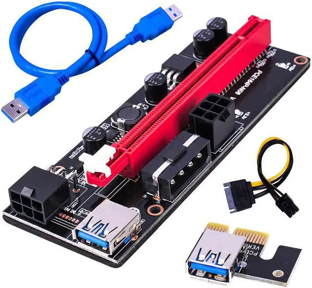 Alt view image 2 of 6 - Weastlinks PCIE 1 To 7 Riser PCIE Port Multiplier USB3.0 Riser PCI Express X16 Adapter PCI-E 1X To 16X Card Riser For Video Card BTC Mining
