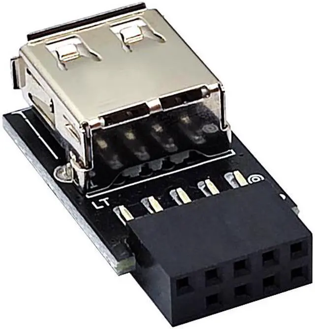Alt view image 3 of 6 - Weastlinks 9pin to USB Adapter Connector PC Internal Motherboard 9pin to USB 2.0 Type A Female Converter