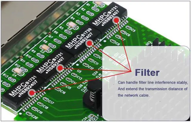 Alt view image 6 of 7 - Weastlinks Network Cards LAN Card Ethernet Network Adapter Ethernet Lan Adapter Network Card 4 Port RJ-45 PCI Express Free Internet