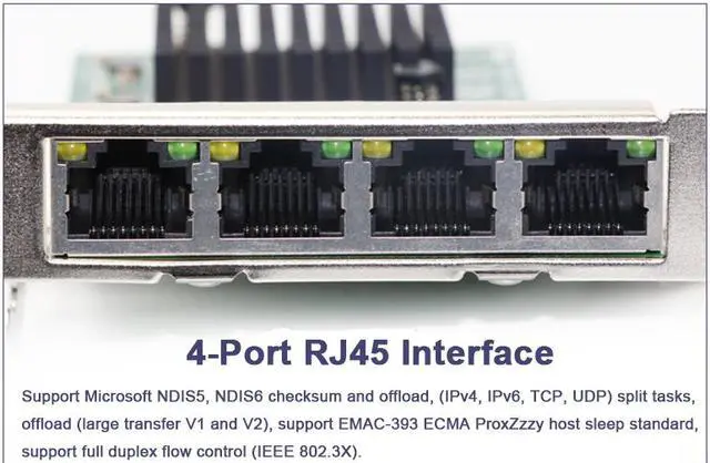 Alt view image 5 of 7 - Weastlinks Network Cards LAN Card Ethernet Network Adapter Ethernet Lan Adapter Network Card 4 Port RJ-45 PCI Express Free Internet