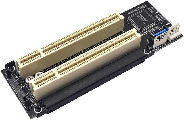 Alt view image 2 of 6 - Weastlinks Mini PCIE/PCI Express X1 to Dual PCI Riser Card High Efficiency Adapter Converter USB 3.0 Cable for Desktop PC ASM1083 Chip