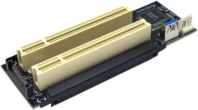 Alt view image 6 of 6 - Weastlinks Mini PCIE/PCI Express X1 to Dual PCI Riser Card High Efficiency Adapter Converter USB 3.0 Cable for Desktop PC ASM1083 Chip