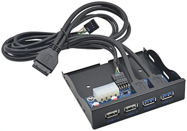 Alt view image 2 of 7 - Weastlinks HUB USB 2.0 USB 3.0 4 Port Front Panel USB3.0 Hub Splitter Internal Combo Bracket Adapter for Desktop 3.5 Inch Floppy Bay