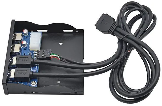 Alt view image 5 of 7 - Weastlinks HUB USB 2.0 USB 3.0 4 Port Front Panel USB3.0 Hub Splitter Internal Combo Bracket Adapter for Desktop 3.5 Inch Floppy Bay