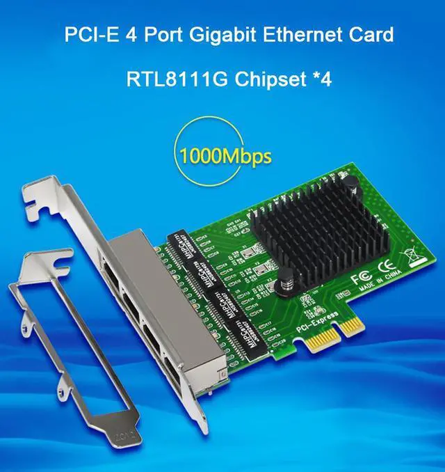 Main image of Weastlinks Network Cards LAN Card Ethernet Network Adapter Ethernet Lan Adapter Network Card 4 Port RJ-45 PCI Express Free Internet