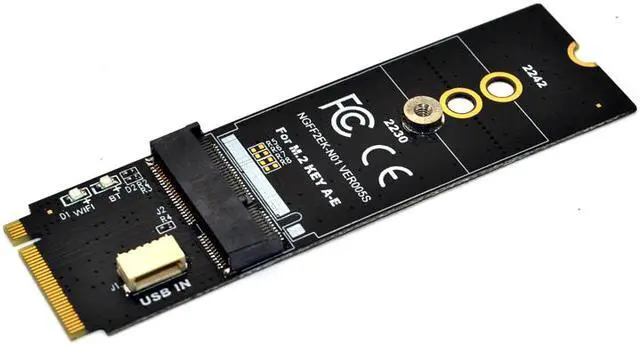 Alt view image 3 of 7 - Weastlinks M.2 KEY-M to KEY A-E/E Adapter Riser Card for M.2 NGFF PCIE Protocol Wireless Network Card Module Support 2230 2242 size M2 Card