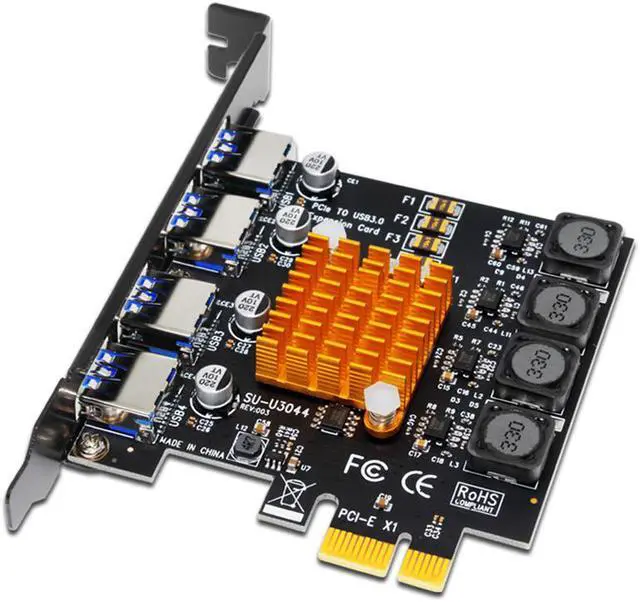 Alt view image 4 of 7 - Weastlinks 4 Port USB 3.0 PCI Express Card USB 3.0 PCI-E Expansion Card Adapter PCIE USB 3.0 HUB Controller Cards USB3.0 PCIE Extender Card