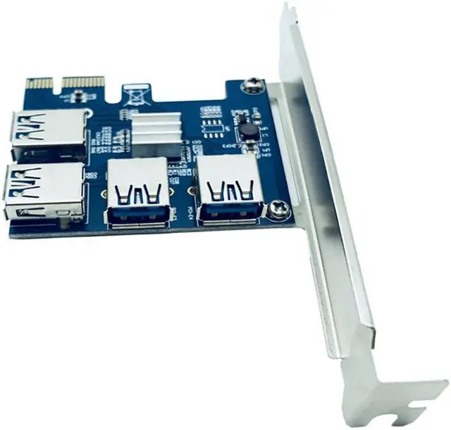Alt view image 3 of 6 - Weastlinks PCI-E PCI Express Riser Card 1x to 16x 1 to 4 USB 3.0 Slot Multiplier Hub Adapter For Bitcoin Mining Miner Antminer BTC Riser