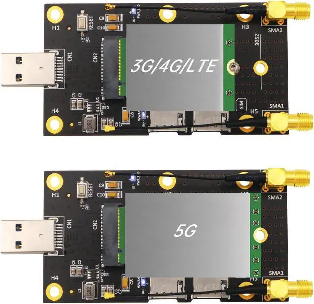 Alt view image 5 of 7 - Weastlinks NGFF M.2 Key B to USB 3.0 Adapter Expansion Card for 3G/4G/5G Module M.2 Wifi Card with Dual NANO SIM Card Slot 2.4G/5G Antenna