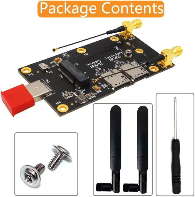 Alt view image 7 of 7 - Weastlinks NGFF M.2 Key B to USB 3.0 Adapter Expansion Card for 3G/4G/5G Module M.2 Wifi Card with Dual NANO SIM Card Slot 2.4G/5G Antenna