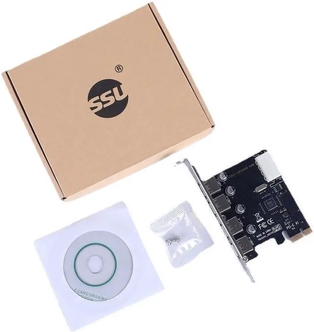 Alt view image 6 of 6 - Weastlinks PCIe To 4 Port USB 3.0 HUB PCI Express Expansion Card Adapter 5 Gbps Speed For Desktop PCI Express USB 3.0