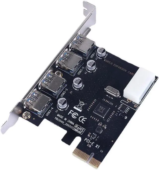 Alt view image 2 of 6 - Weastlinks PCIe To 4 Port USB 3.0 HUB PCI Express Expansion Card Adapter 5 Gbps Speed For Desktop PCI Express USB 3.0