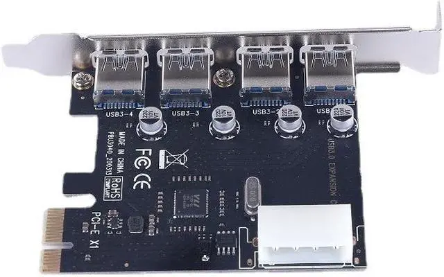 Alt view image 4 of 6 - Weastlinks PCIe To 4 Port USB 3.0 HUB PCI Express Expansion Card Adapter 5 Gbps Speed For Desktop PCI Express USB 3.0