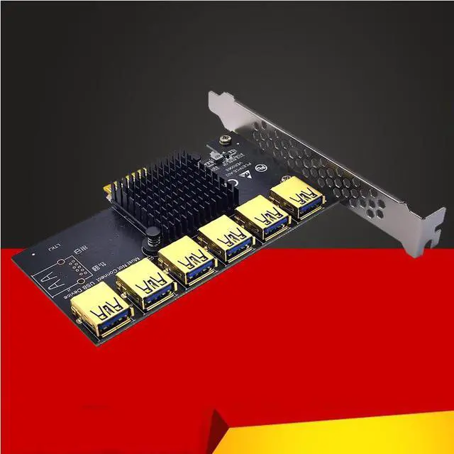 Alt view image 6 of 6 - Weastlinks PCI Express Multiplier PCIE 1 to 6 USB3.0 Riser Card for PCI Express X16 Riser Graphic Card ETH Bitcoin Miner Mining