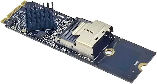Alt view image 2 of 7 - Weastlinks NEW M.2 NVME to Mini SAS SFF-8087 Expansion Card Support 4 Port SATA3.0 6Gbps HDD SSD SATA Controller SFF8087 to M2 NVME Adapter