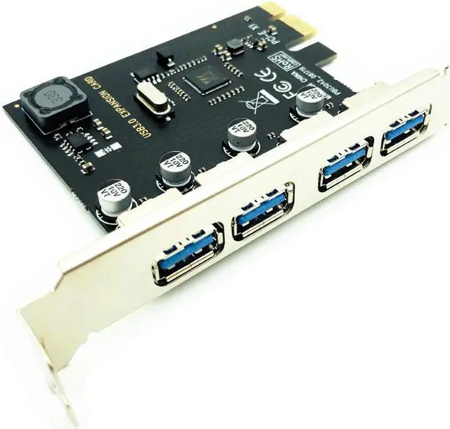 Alt view image 6 of 7 - Weastlinks 4 Port USB 3.0 PCI-E Expansion Card PCI Express PCIe USB 3.0 HUB Adapter 4-Port USB3.0 Controller USB 3 0 PCI e PCIe Express 1X