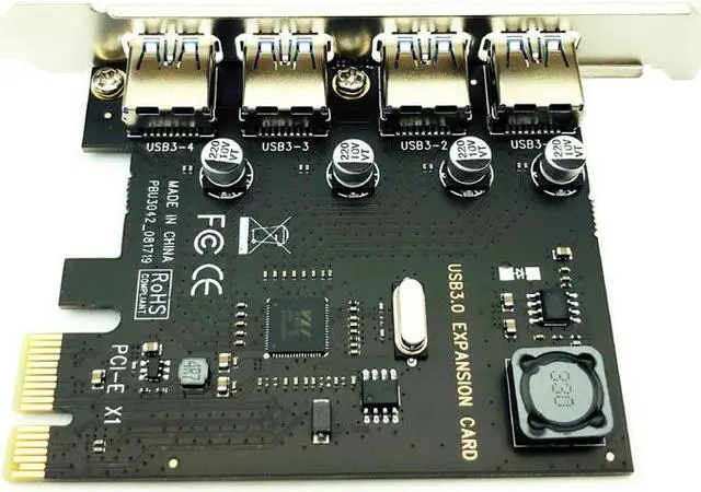 Alt view image 4 of 7 - Weastlinks 4 Port USB 3.0 PCI-E Expansion Card PCI Express PCIe USB 3.0 HUB Adapter 4-Port USB3.0 Controller USB 3 0 PCI e PCIe Express 1X