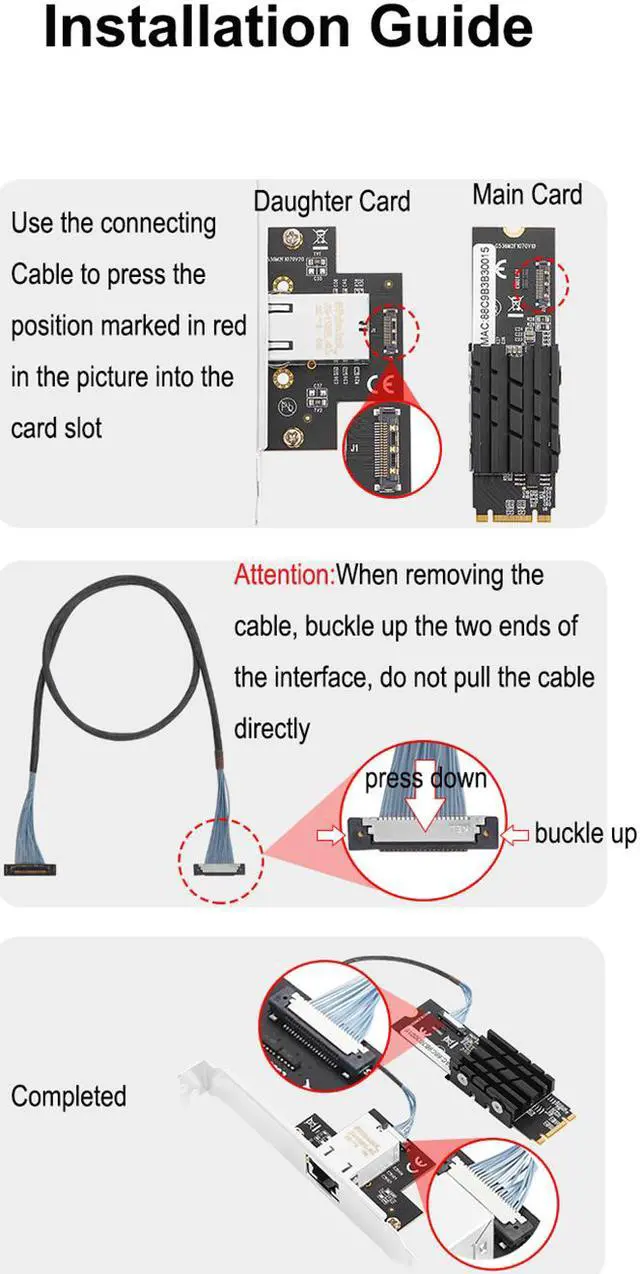 Alt view image 6 of 7 - Weastlinks 10Gb Network Card B+M Key M.2 to RJ45 Gigabit Ethernet Network Adapter 10G/2.5G/1000M Internet NIC Lan Card Marvell AQC107 Chips