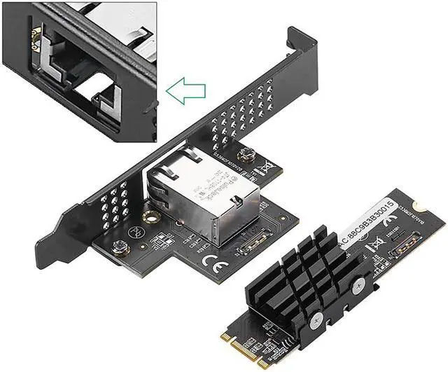Alt view image 3 of 7 - Weastlinks 10Gb Network Card B+M Key M.2 to RJ45 Gigabit Ethernet Network Adapter 10G/2.5G/1000M Internet NIC Lan Card Marvell AQC107 Chips