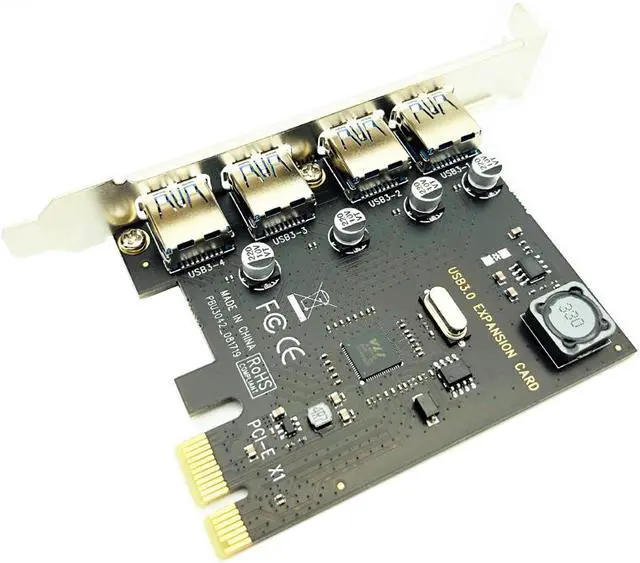 Alt view image 5 of 7 - Weastlinks 4 Port USB 3.0 PCI-E Expansion Card PCI Express PCIe USB 3.0 HUB Adapter 4-Port USB3.0 Controller USB 3 0 PCI e PCIe Express 1X