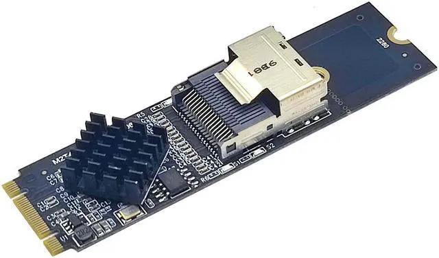 Alt view image 3 of 7 - Weastlinks NEW M.2 NVME to Mini SAS SFF-8087 Expansion Card Support 4 Port SATA3.0 6Gbps HDD SSD SATA Controller SFF8087 to M2 NVME Adapter