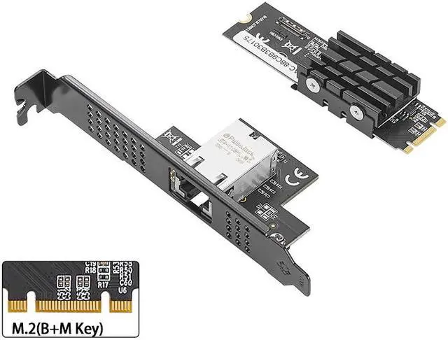 Alt view image 4 of 7 - Weastlinks 10Gb Network Card B+M Key M.2 to RJ45 Gigabit Ethernet Network Adapter 10G/2.5G/1000M Internet NIC Lan Card Marvell AQC107 Chips