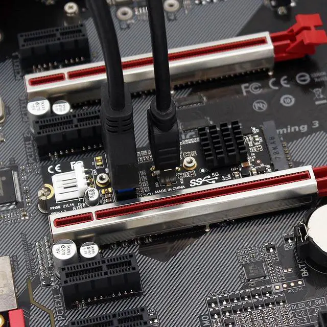 Alt view image 4 of 7 - Weastlinks M.2 M Key NVME PCIe to USB 3.1 Front Panel Expansion Board Card 10Gb TYPE-E + 5Gb 20 Pins 2 Port USB3.0 Adapter Hub Riser for PC