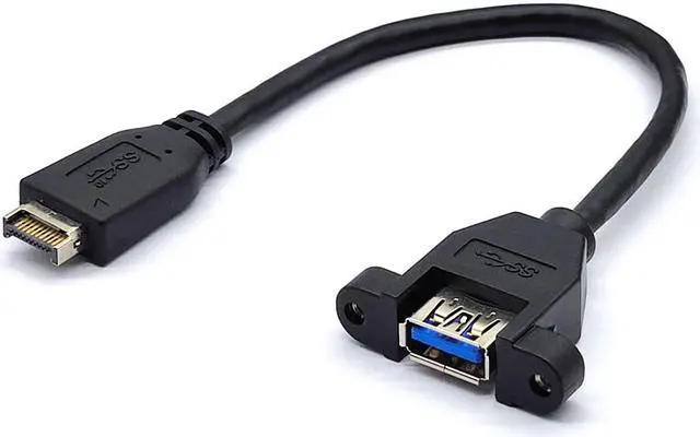 Alt view image 2 of 7 - Weastlinks USB 3.2 Gen2 Front Panel Screw Mount Extension Cable 10Gbps 20Pin TYPE-E to USB3.1 TYPE-A Female/Male Connector Extensor Adapter