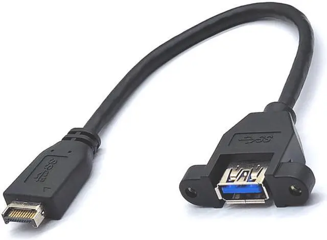 Alt view image 5 of 7 - Weastlinks USB 3.2 Gen2 Front Panel Screw Mount Extension Cable 10Gbps 20Pin TYPE-E to USB3.1 TYPE-A Female/Male Connector Extensor Adapter