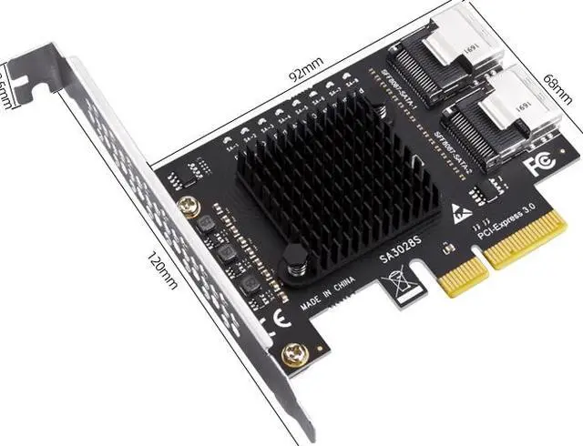 Alt view image 4 of 4 - Weastlinks Chi a Mining PCIe to Mini SAS 8087 4 Port SATA 3 6G SSD Adapter PCI-e PCI Express X1 Controller Expansion Card