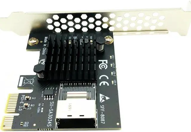 Alt view image 3 of 7 - Weastlinks Chi a Mining PCIe to Mini SAS 8087 4 Port SATA 3 6G SSD Adapter PCI-e PCI Express X1 Controller Expansion Card